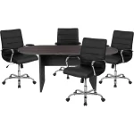 Rustic Gray Conference Table Chair Set 1