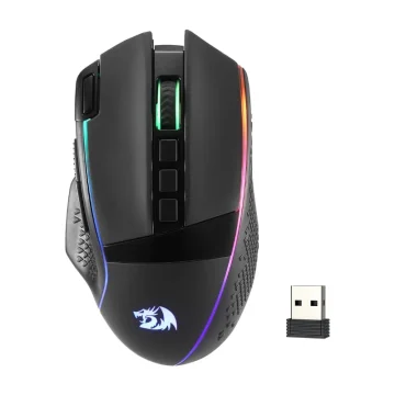 Redragon M991 Wireless Gaming Mouse 26000 DPI 3-Mode Gamer 9 Macro Buttons RGB Backlight Mice, Black 1
