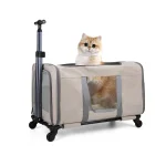 Dual Cat Carrier Trolley with Wheels 1