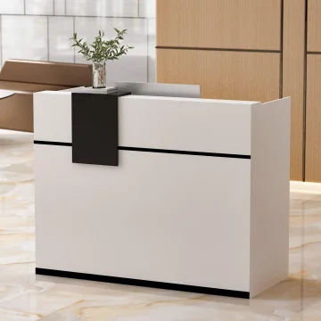 Modern Reception Desk with Storage Cabinet 2