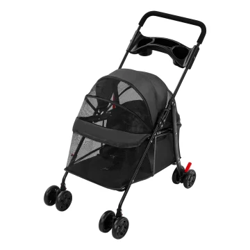 Foldable 4 Wheel Pet Travel Stroller with Brake 2