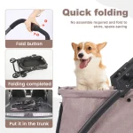 Foldable 4-Wheel Pet Stroller with Storage Bag 6