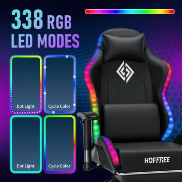 Kids LED Gaming Chair with Footrest and Lumbar 2