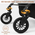 Foldable Pet Stroller with Weather Cover 5