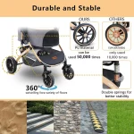 4 Wheel Pet Stroller 60lb Removable Carrier 3