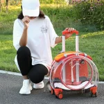 Portable Pet Trolley Carrier with Silent Wheels 3