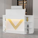 LED Reception Desk with Display Cabinet 1