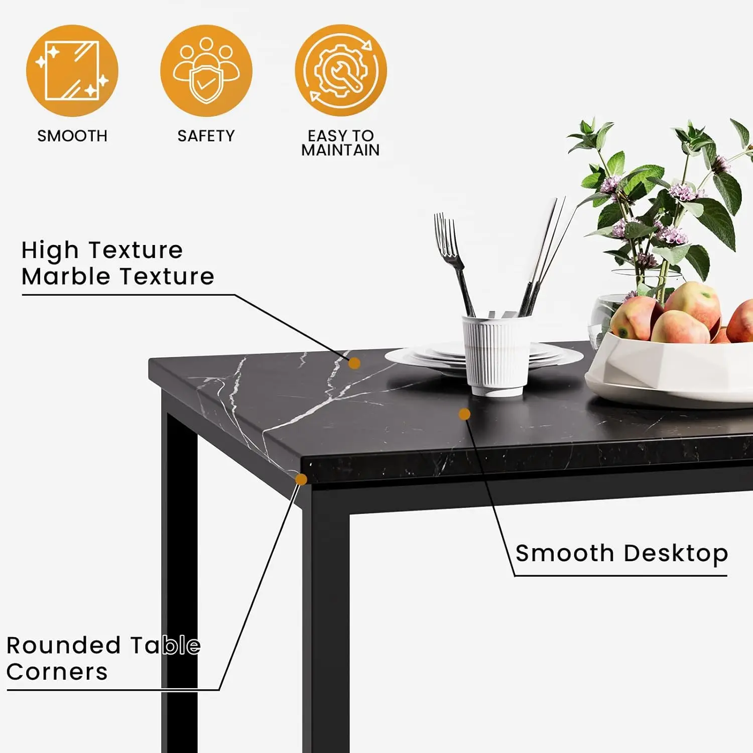 Faux Marble Dining Table Set with 6 Chairs 2 Faux Marble Dining Table Set with 6 Chairs 2