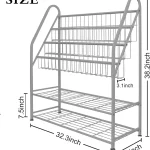 Kids Grey Bookshelf Toy Organizer 32-Inch 3