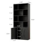 Tall Bookshelf Storage Cabinet with Doors 3