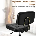 Armless PU Leather Swivel Office Gaming Chair 3