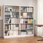5 Tier White Metal Adjustable Bookcase 5
