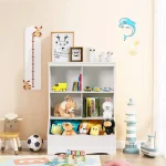 White Kids Toy Organizer Bookshelf Cubes 5