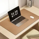 Extra Large PU Leather Desk Mat Cork Back 3