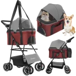 3-in-1 Foldable Pet Stroller with Carrier 5