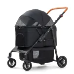 Foldable Pet Stroller with Weather Cover 4