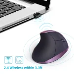 Purple Ergonomic Wireless Mouse 6-Button 5