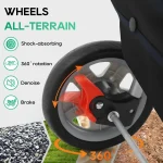 3-Wheel Foldable Pet Stroller with Mesh 3