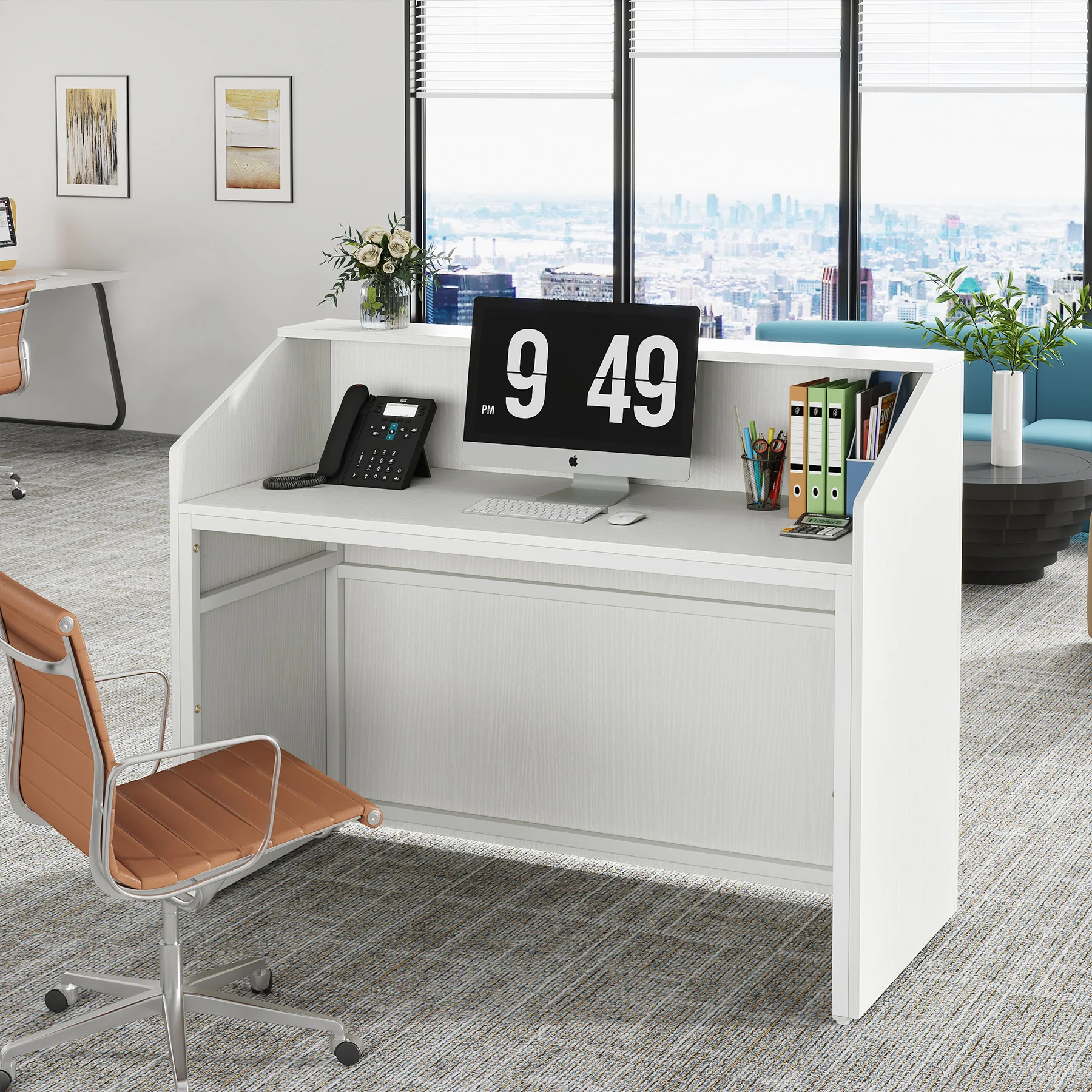 Tribesigns Modern Reception Desk Counter 3 Tribesigns Modern Reception Desk Counter 3