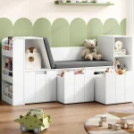 Kids Reading Nook Bookshelf Bench with Drawers 1