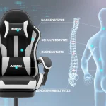 Ergonomic Massage Gaming Chair Footrest 4