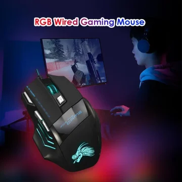 5500 DPI Wired Gaming Mouse with RGB Light 2