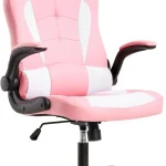 Gaming Chair Office Chair Desk Chair with Lumbar Support Flip Up Arms Headrest Swivel Rolling Adjustable PU Leather Racing 6