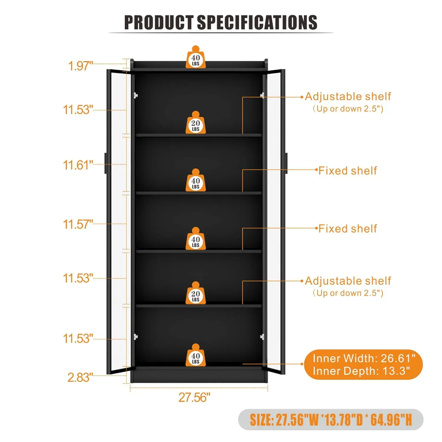 65-Inch LED Display Cabinet Bookcase 2 65-Inch LED Display Cabinet Bookcase 2