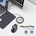 Ergonomic Vertical Wired Mouse 6 Button Black 2