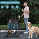 3-in-1 Foldable Pet Stroller with Carrier 1