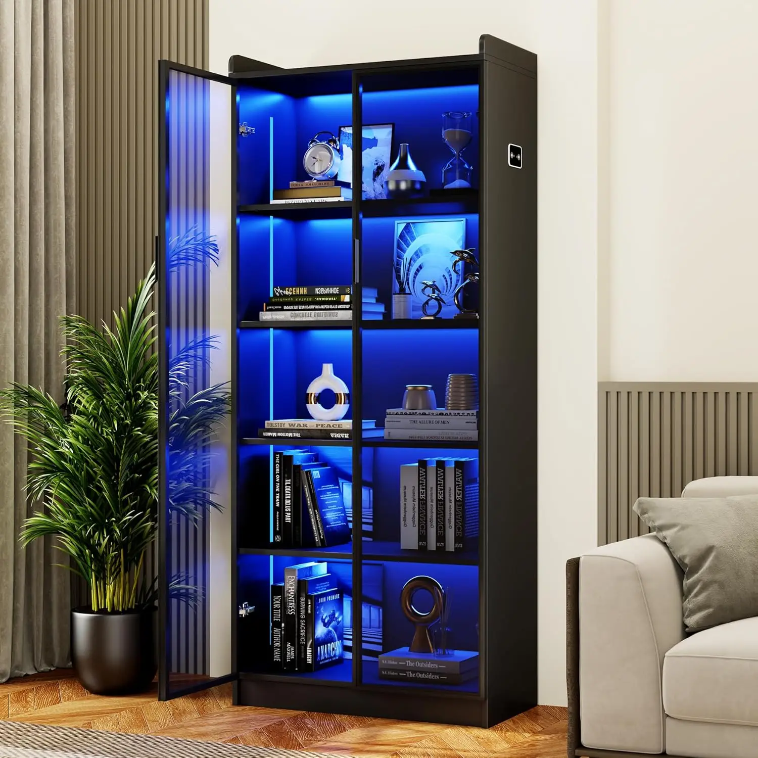 65-Inch LED Display Cabinet Bookcase 1 65-Inch LED Display Cabinet Bookcase 1