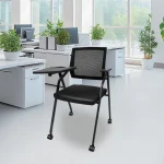 Black Steel Reception Chair Set with Table 4