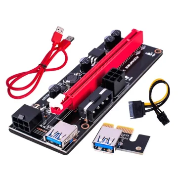 60cm USB 3.0 PCIe Riser Card 1X to 16X 6Pin 1