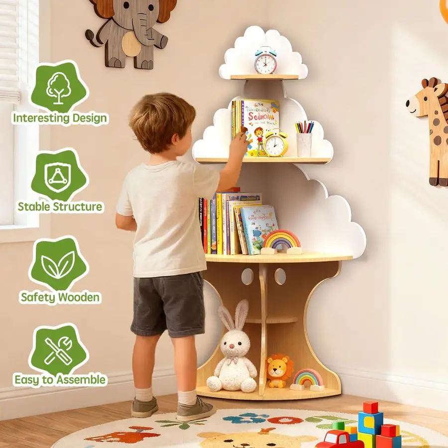 Kids Cloud Corner Bookshelf Organizer 6 Kids Cloud Corner Bookshelf Organizer 6