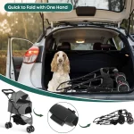 Double Compartment Cat Rolling Carrier with Wheels 5