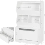 White Kids Toy Storage Shelf with Drawer 3
