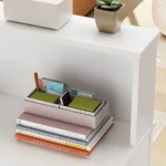 White Reception Desk with Light and Drawers 6