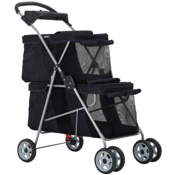 4 Wheel Folding Pet Stroller for Dogs Cats 1