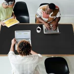 XL PU Leather Desk Mat 63-inch Black 4