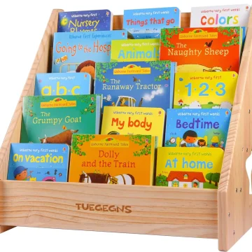 Montessori Kids Wooden Book Display Shelf 1