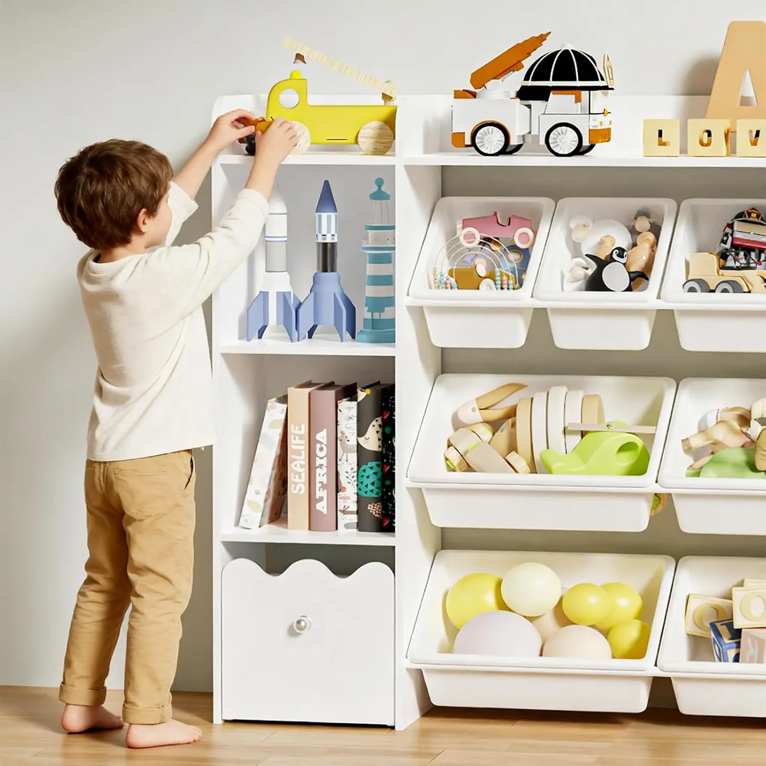 Kids Toy Storage Bookshelf With 8 Toy Bins 3 Kids Toy Storage Bookshelf With 8 Toy Bins 3