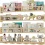 Kids Floating Wall Shelves with Hooks Set of 4