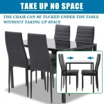 5 Piece Black Glass Dining Set with Chairs 3