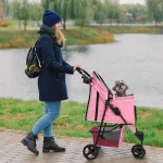 3 Wheel Foldable Pet Stroller with Basket 2