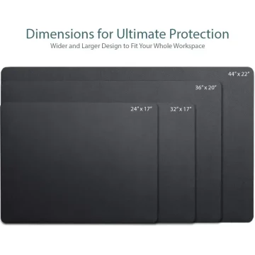 36x20 Waterproof PU Desk Pad Black 2
