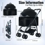 3-in-1 Pet Stroller Wagon with Carrier 55lb 2