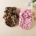 Leopard Fleece Dog Hoodie Coat 2