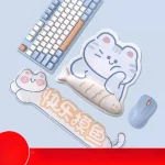 Cat Fishing Keyboard and Mouse Wrist Rest Set 1