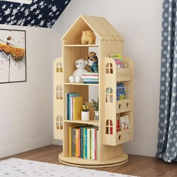 360 Rotating Kids Bookshelf Organizer 1