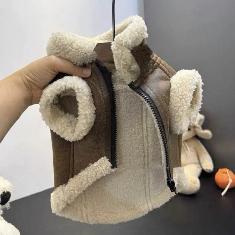 Warm Cotton Dog Vest Coat with Harness Ring 1 Warm Cotton Dog Vest Coat with Harness Ring 1